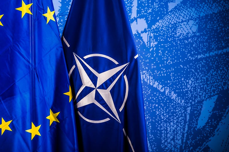 EU and NATO flags