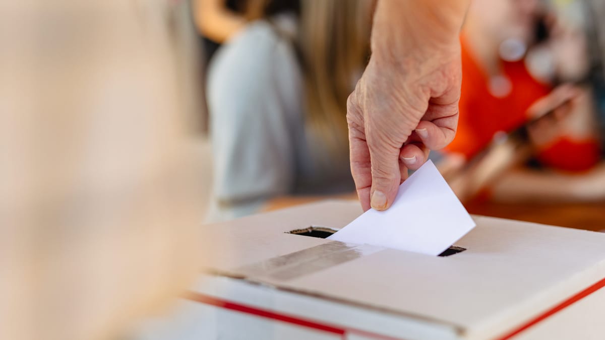 Voting at polling station