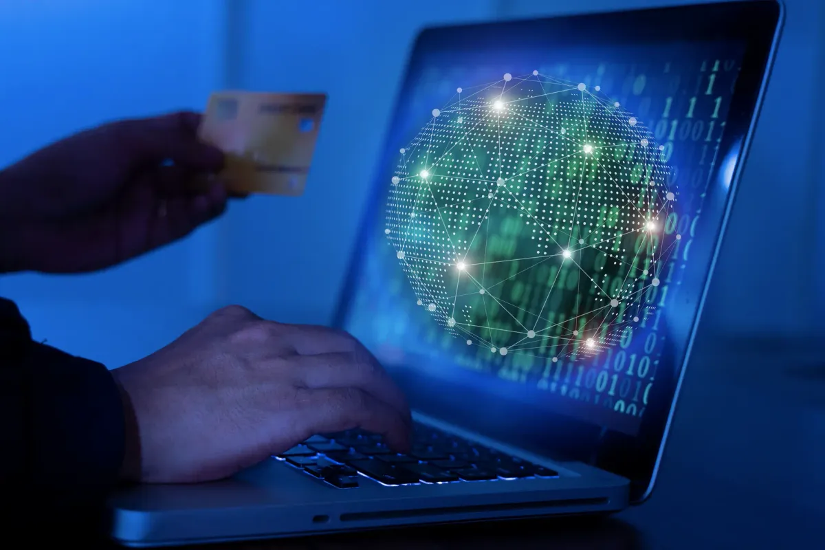 Hacker with credit card