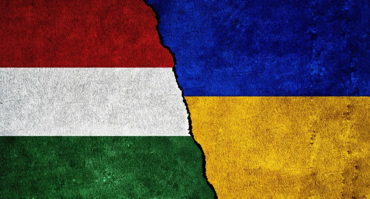 Broken Hungarian and Ukrainian flag