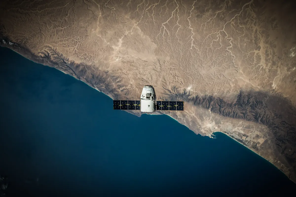 Satellite orbiting space