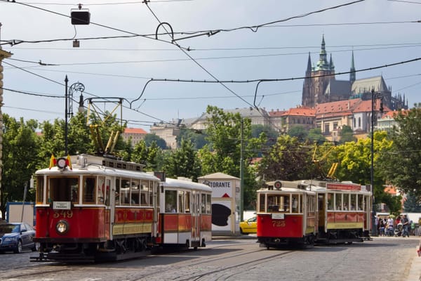 Illustration of tram infrastructure in Prague