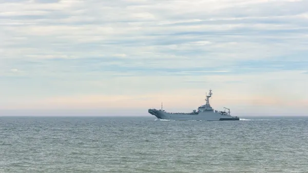 Military ship in the Baltic sea