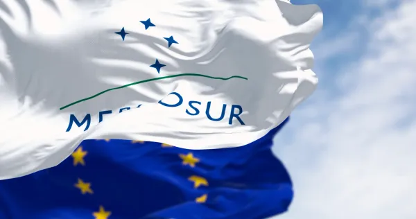 EU and Mercosur flag